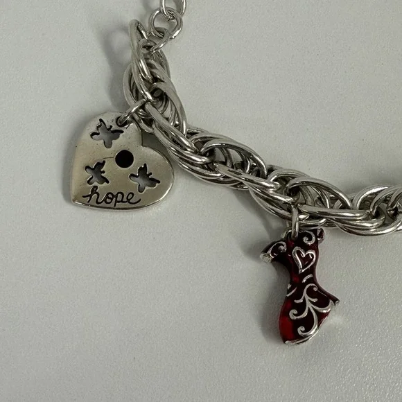 Brighton Heart of Hope Charm Bracelet Courage Love Hope Dream 7 1/2" - 8 1/2" - Picture 6 of 12